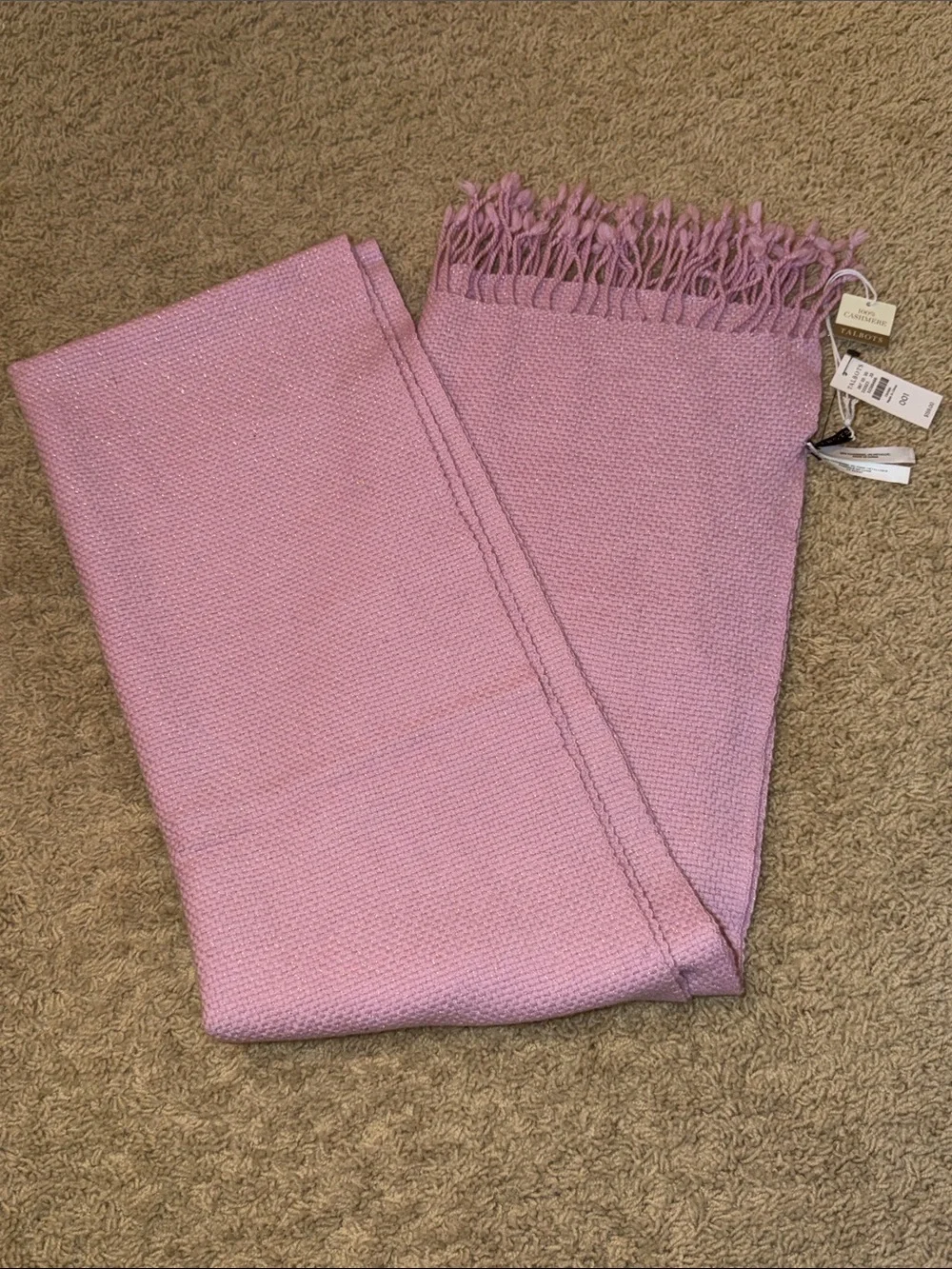 Talbots Lavender Knit Fringe Wrap Scarf